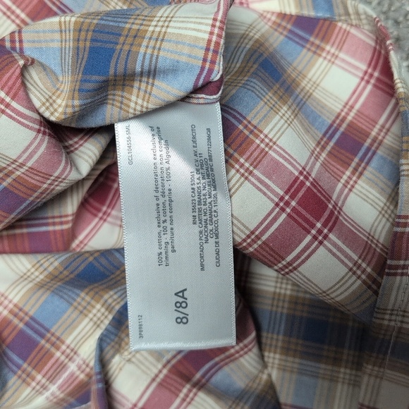 OshKosh B'gosh Boys Plaid Shirt - Red, Blue, White NWT Size 8 - Picture 6 of 7